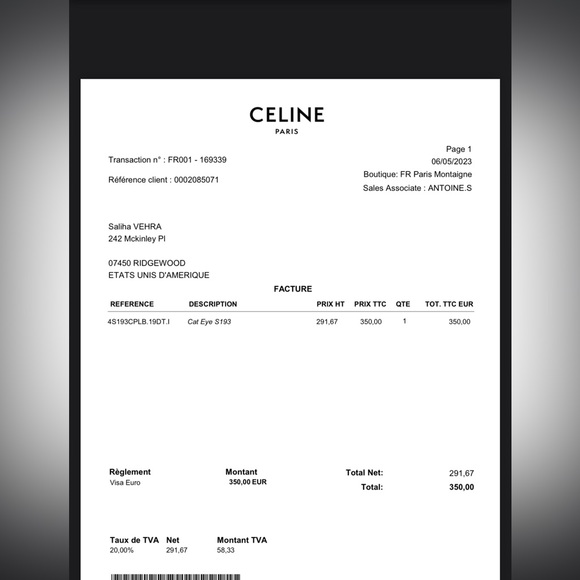 Celine Cat Eye Sunglasses in Acetate Dark Havana - Picture 4 of 5